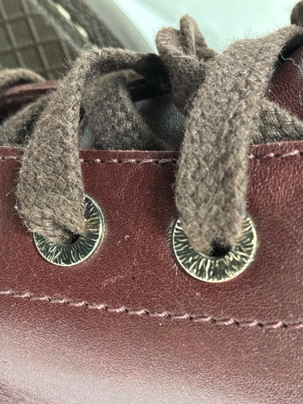 Vintage 90's CHANEL CC Logo COMBAT Biker Moto Brown Lace Up Leather Boots  37.5 - Picture 10 of 16